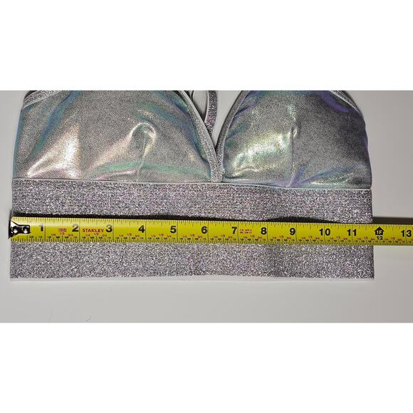 Cute Booty Bra Top Size Small Holographic Rave Club Pole - Picture 6 of 7